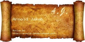 Arnold Jakab névjegykártya