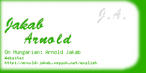 jakab arnold business card